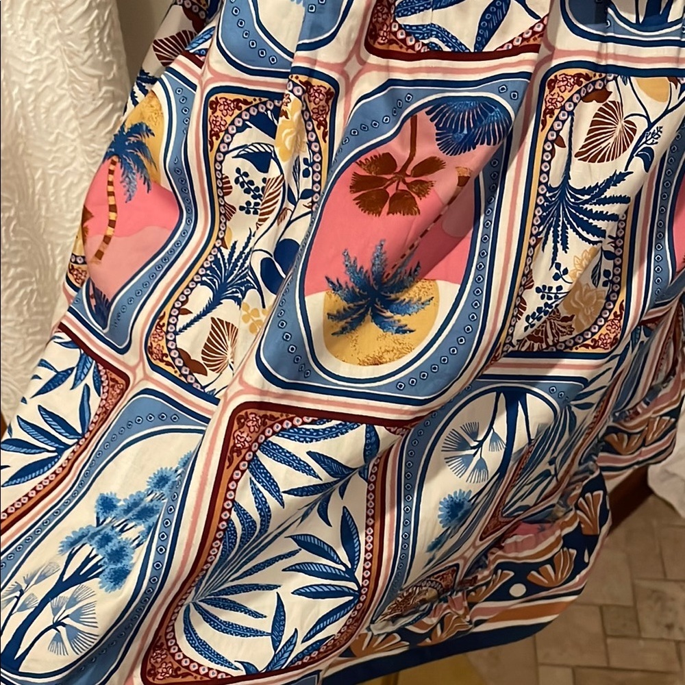 NWT JOIE Cotton Floral Patterned Dress with Belt 10 POCKETS! Farm Rio Look - Picture 7 of 11